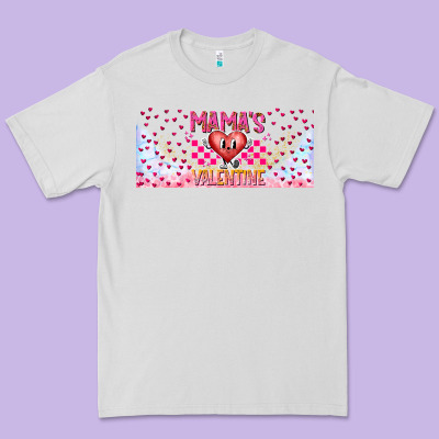 Mama Is Valentine 16oz Premium Tee Designed By Cowhidedigitalart