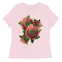 Bubblegum Pink 4 crimson blaze sunflower Ladies Tee - LillyAllenDesigns