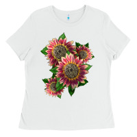 White 4 crimson blaze sunflower Ladies Tee - LillyAllenDesigns