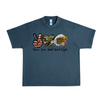 Midnight Navy peace love bald head eagle Urban Heavy Tee - LillyAllenDesigns