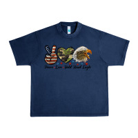 Navy peace love bald head eagle Urban Heavy Tee - LillyAllenDesigns