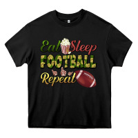 Black eat sleep football repeat Heavy Core Tee - BundleAndBundleShop