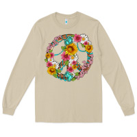 Mushroom floral peace sign with gemstone Long Sleeve Tee - Artiststas