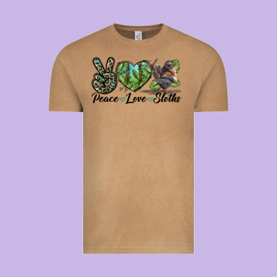 Peace Love Sloths Vintage Tee Designed By Lillyallendesigns