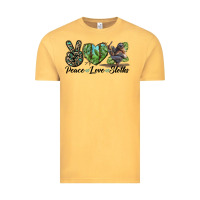Vintage Mustard Peace Love Sloths Vintage Tee - LillyAllenDesigns