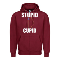 Burgundy Studip Cupid Zipper Hoodie - Bettercallsaul
