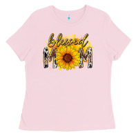 Bubblegum Pink blessed mom sunflower Ladies Tee - RacoonDesign