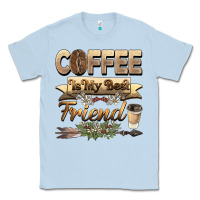 Dusty Blue coffee is my best friend Classic Tee - BarkalooDesign