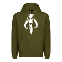 Army Green mandorian skull Premium Hoodie - artisFamous