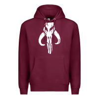 Burgundy mandorian skull Premium Hoodie - artisFamous