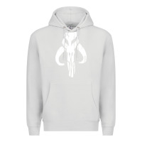 Dove Grey mandorian skull Premium Hoodie - artisFamous