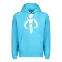 Ocean Blue mandorian skull Premium Hoodie - artisFamous