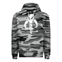 Slate Camo mandorian skull Premium Hoodie - artisFamous