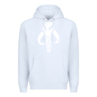White mandorian skull Premium Hoodie - artisFamous