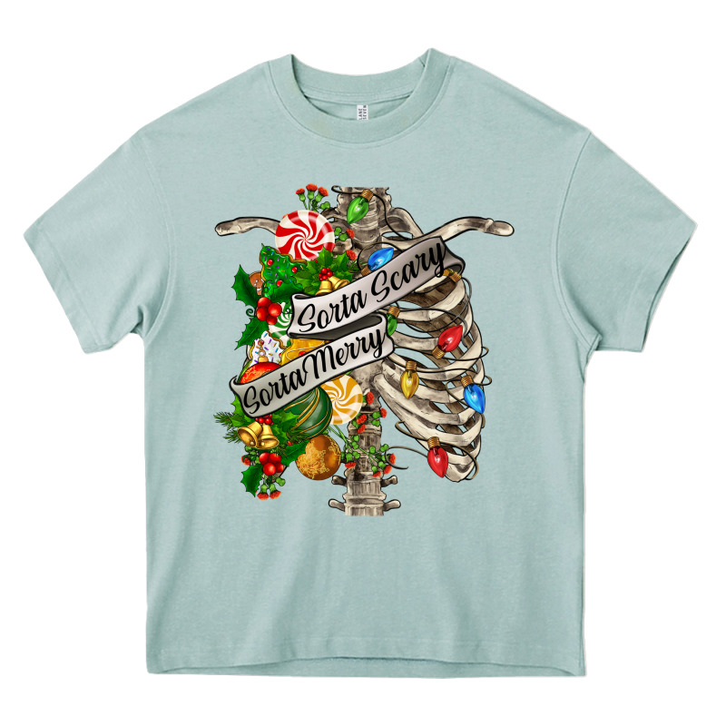 Sorta Merry Sorta Scary Chest Heavy Core Tee by FaDigitalArtStudio | Teevron