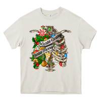 Cream sorta merry sorta scary chest Heavy Core Tee - FaDigitalArtStudio