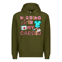Army Green nursing is my cardio Premium Hoodie - BarkalooDesign