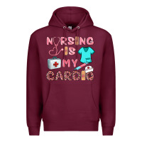 Burgundy nursing is my cardio Premium Hoodie - BarkalooDesign