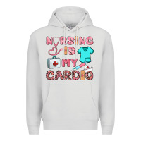 Dove Grey nursing is my cardio Premium Hoodie - BarkalooDesign