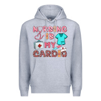 Heather Grey nursing is my cardio Premium Hoodie - BarkalooDesign
