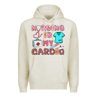 Oatmeal Heather nursing is my cardio Premium Hoodie - BarkalooDesign