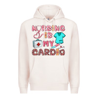 Pale Pink nursing is my cardio Premium Hoodie - BarkalooDesign