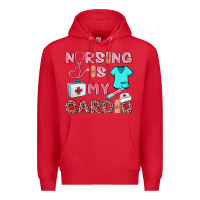 Red nursing is my cardio Premium Hoodie - BarkalooDesign