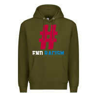 Army Green Basic End Racism Resist - Anti Trump Gift Political Premium Hoodie - artisFamous
