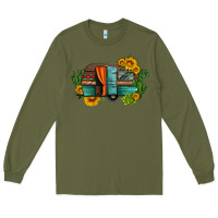 Army Green caravan sunflowers and cactus Long Sleeve Tee - Artiststas