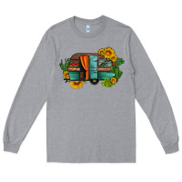Heather Grey caravan sunflowers and cactus Long Sleeve Tee - Artiststas