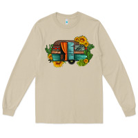 Mushroom caravan sunflowers and cactus Long Sleeve Tee - Artiststas