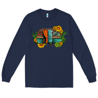 Navy caravan sunflowers and cactus Long Sleeve Tee - Artiststas
