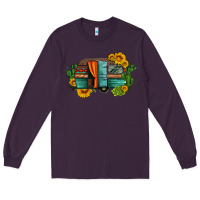 Plum caravan sunflowers and cactus Long Sleeve Tee - Artiststas