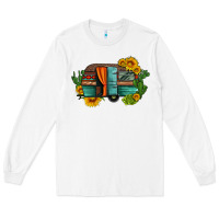 White caravan sunflowers and cactus Long Sleeve Tee - Artiststas