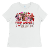 White farm animals is my valentine Ladies Tee - RacoonDesign