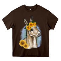 Chocolate Brown Sunflower Baby Donkey Heavy Core Tee - RanaPortraitStore