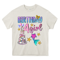 Cream birthday girl 4 Heavy Core Tee - BundleAndBundleShop