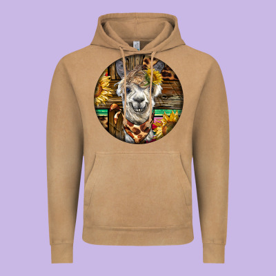 Western Alpaca Vintage Hoodie Designed By Barkaloodesign