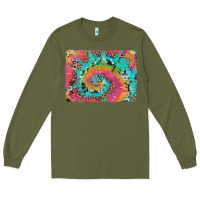 Army Green tie dye leopard cowhide glitter background Long Sleeve Tee - Artiststas