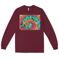 Burgundy tie dye leopard cowhide glitter background Long Sleeve Tee - Artiststas