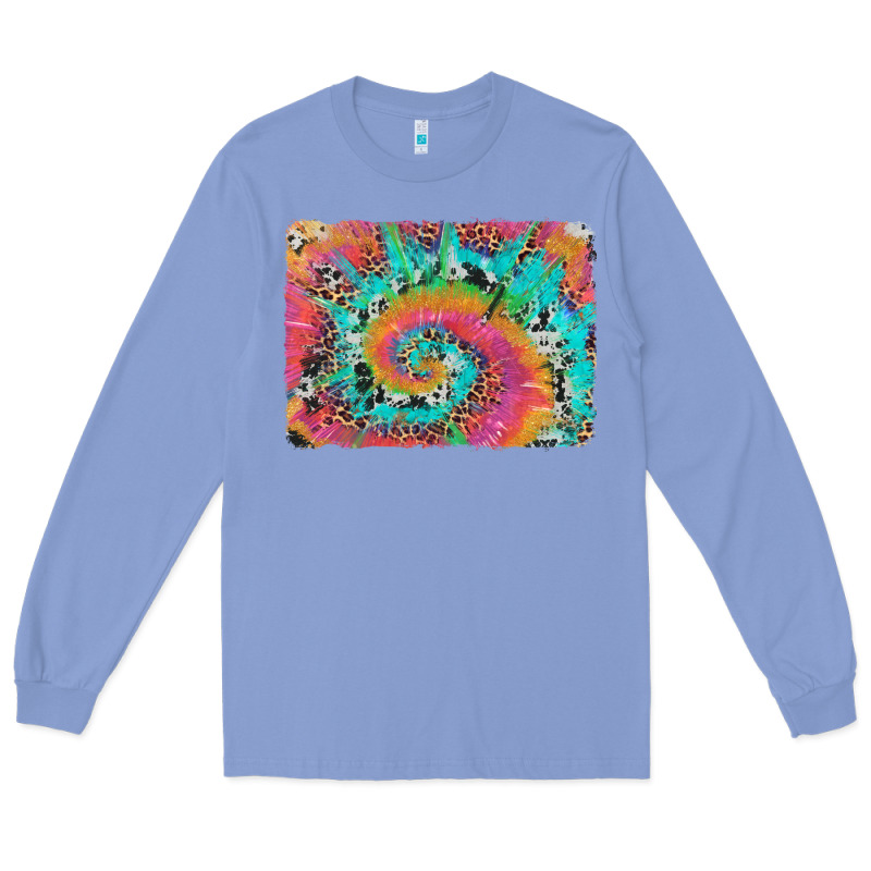 Tie Dye Leopard Cowhide Glitter Background Long Sleeve Tee by Artiststas | Teevron