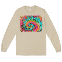 Mushroom tie dye leopard cowhide glitter background Long Sleeve Tee - Artiststas