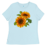 Baby Blue Soraya Sunflower Ladies Tee - LillyAllenDesigns