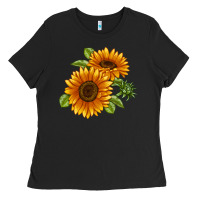 Black Soraya Sunflower Ladies Tee - LillyAllenDesigns