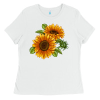 White Soraya Sunflower Ladies Tee - LillyAllenDesigns