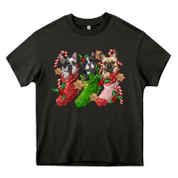 Asphalt french bulldog with christmas socks Heavy Core Tee - FaDigitalArtStudio