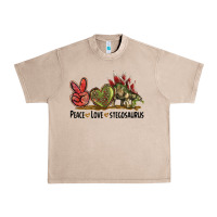 French Oak Peace Love Stegosaurus Urban Heavy Tee - LillyAllenDesigns