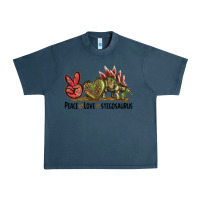Midnight Navy Peace Love Stegosaurus Urban Heavy Tee - LillyAllenDesigns