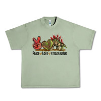Oil Green Peace Love Stegosaurus Urban Heavy Tee - LillyAllenDesigns