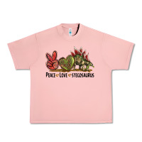 Salmon Peace Love Stegosaurus Urban Heavy Tee - LillyAllenDesigns